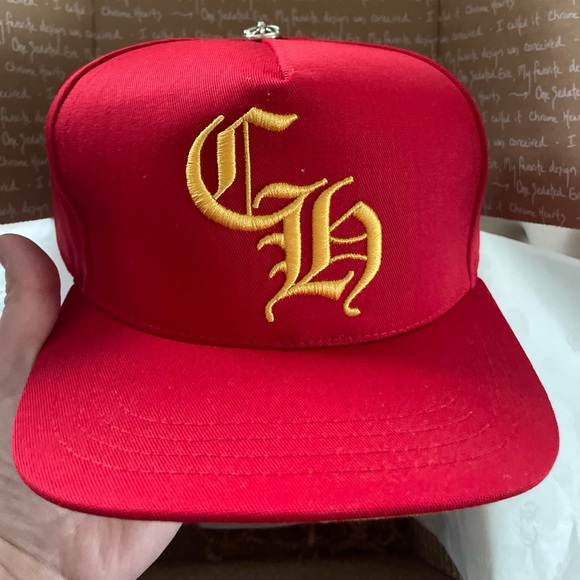 Chrome Hearts Accessories - Chrome Hearts Red Yellow SnapBack Baseball Hat KC chiefs colors
